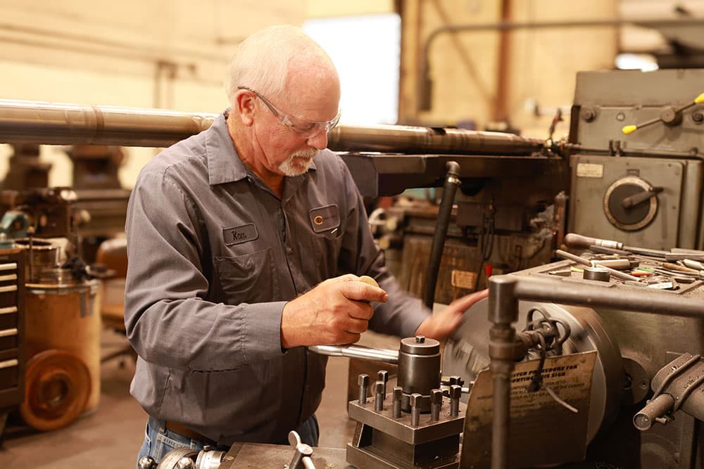 Man working on equipment