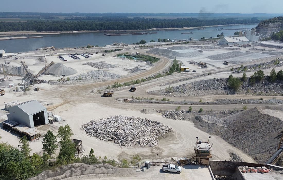 aerial view of Tower Rock Stone Company